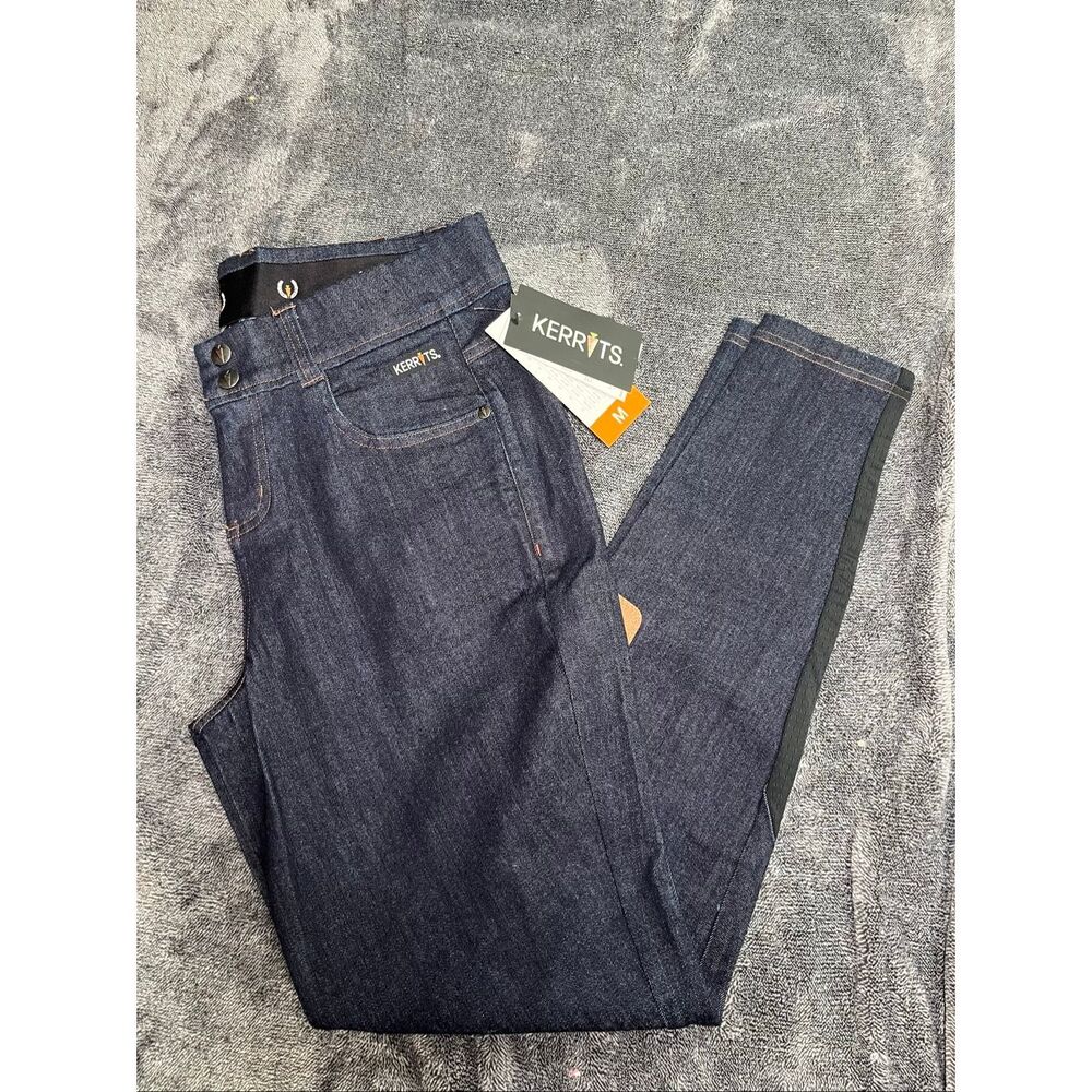 Kerrits Women’s Denim Riding Breeches Knee Patch Size M Equestrian Pants NWT